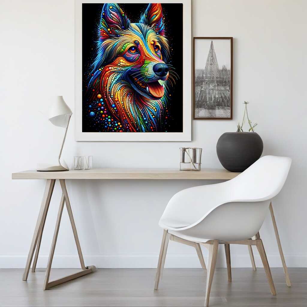 Colorful dog — Diamond Painting Kit, product view 2
