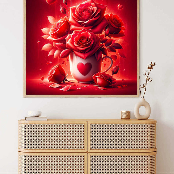 Red Rose Cup — Diamond Painting Kit, product view 2