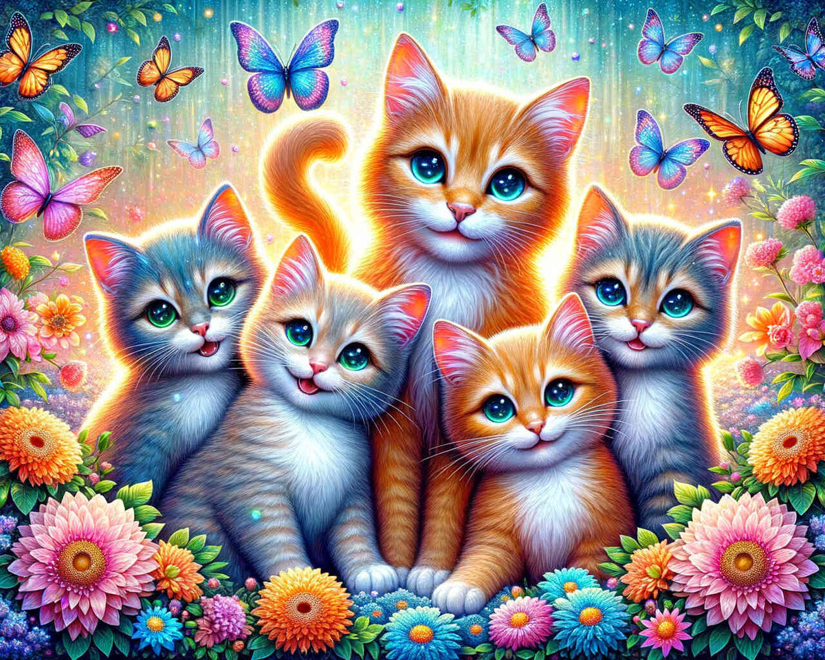 Cat Family — Diamond Painting Kit design
