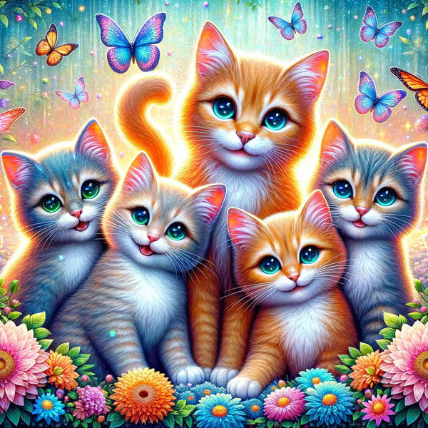 Cat Family — Diamond Painting Kit design