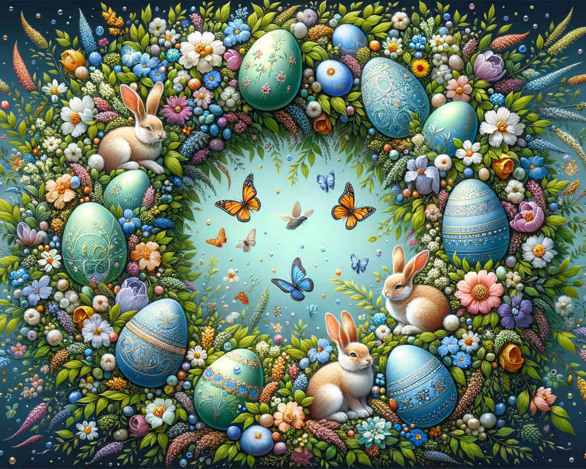 Easter Egg Wreath — Diamond Painting Kit design