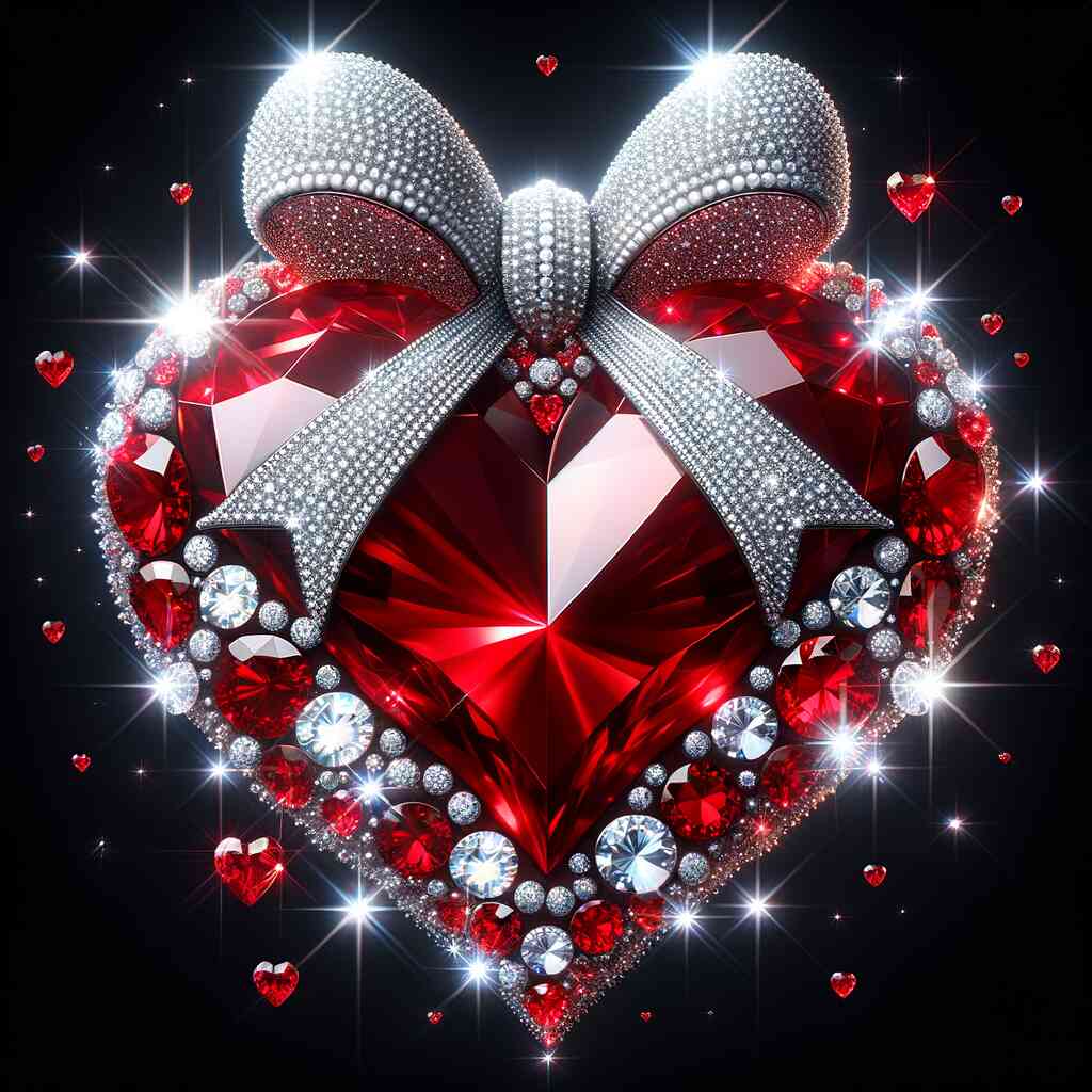 Heart with bow — Diamond Painting Kit design
