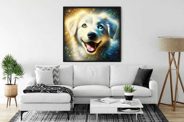 White dog — Diamond Painting Kit, product view 2