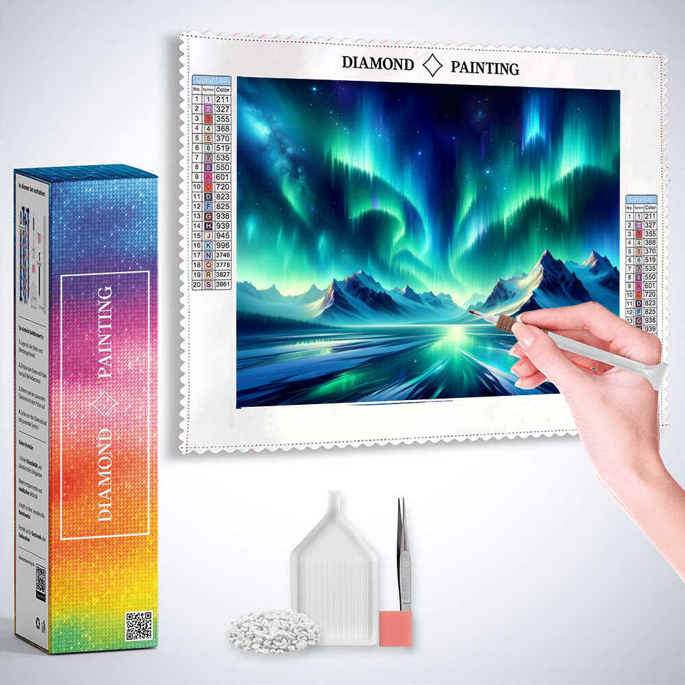 Ribbons of Northern Lights — Diamond Painting Kit, product view 2