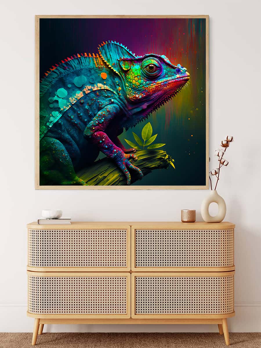 Magnificent Chameleon — AB Diamond Painting Kit, product view 2