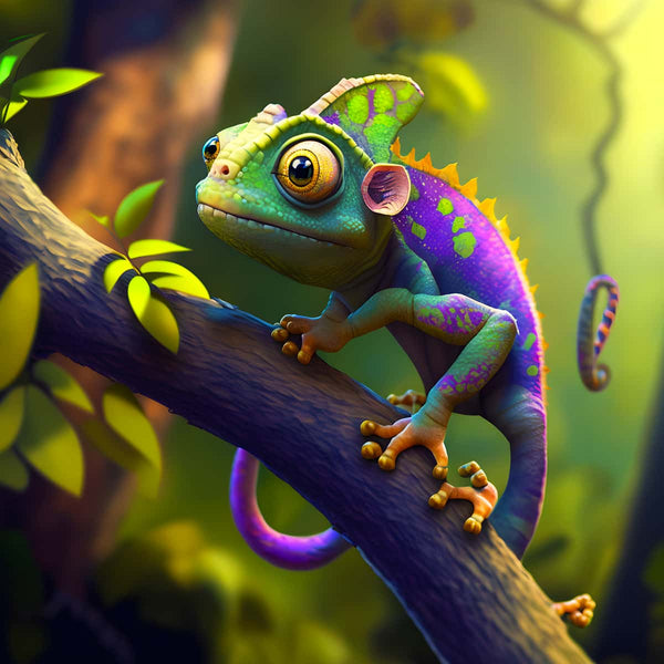 Green Chameleon — Diamond Painting Kit design