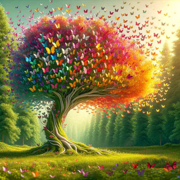 The Butterfly Tree of Love — Diamond Painting Kit design