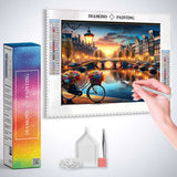 Amsterdam canal in the evening — Diamond Painting Kit, product view 3