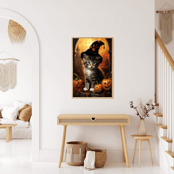 Kitten with hat, Halloween — Diamond Painting Kit, product view 3