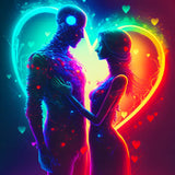 Lovers with heart — Diamond Painting Kit design