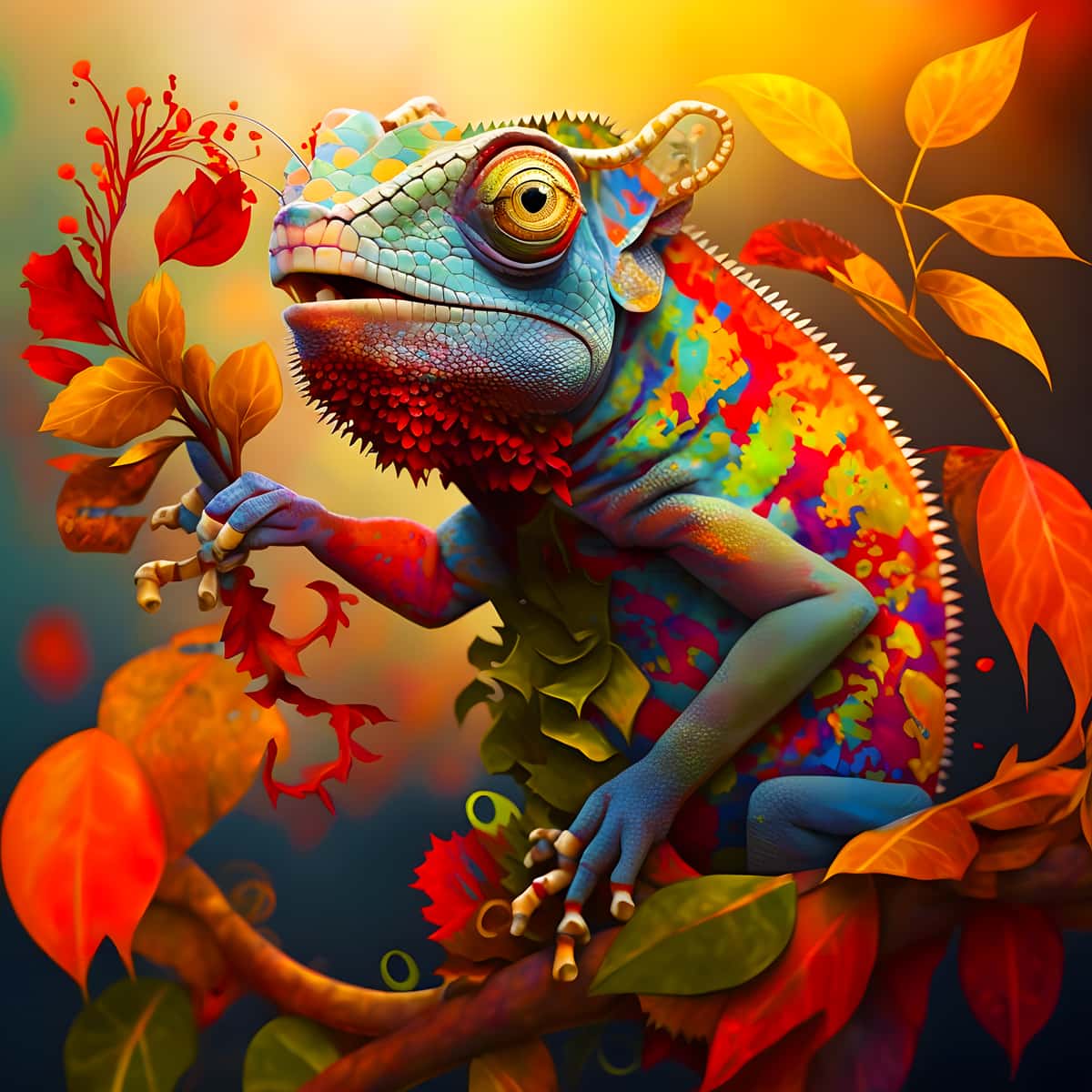 Lizard in the forest — Diamond Painting Kit design
