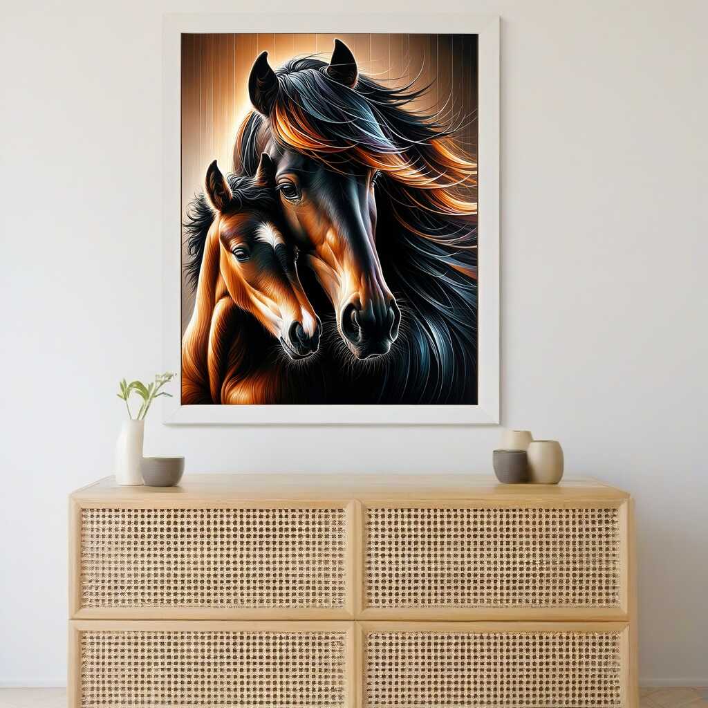 Mare with foal — Diamond Painting Kit, product view 2