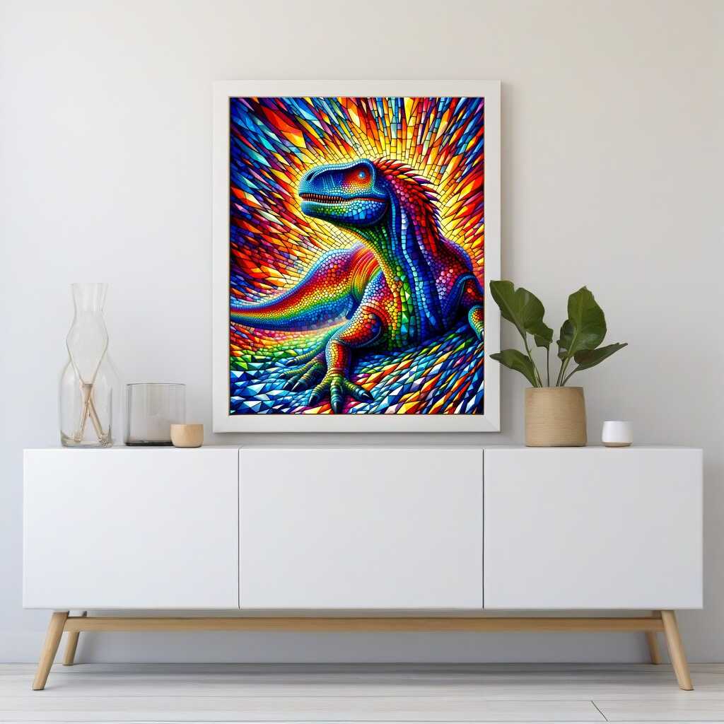 Colorful Dinosaur — Diamond Painting Kit, product view 2