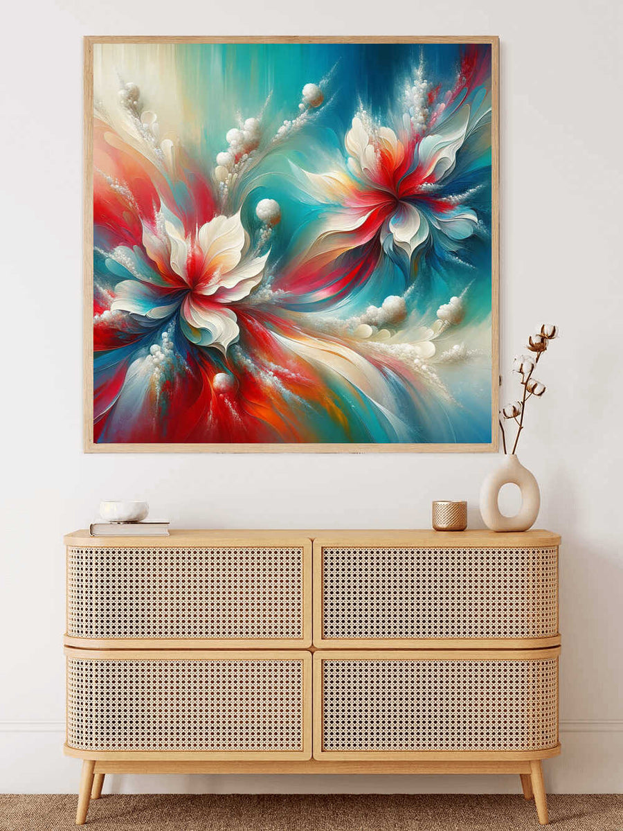 Abstract flowers, colorful — Diamond Painting Kit, product view 2