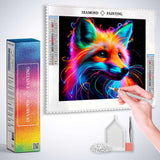 Fox in a Rush of Color — Diamond Painting Kit, product view 3