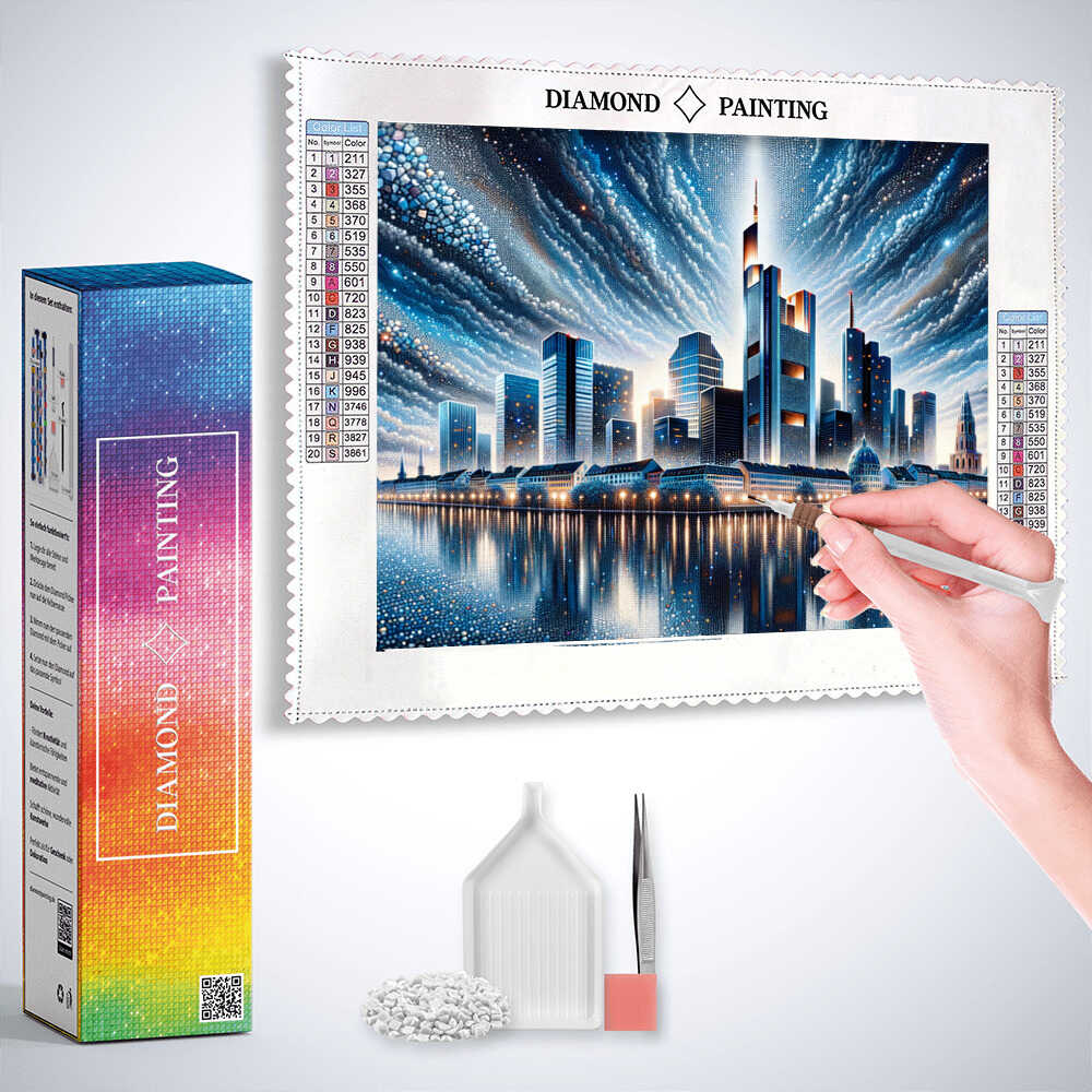 Frankfurt Skyline — Diamond Painting Kit, product view 3