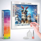 Dog and Cat Winter — Diamond Painting Kit, product view 3