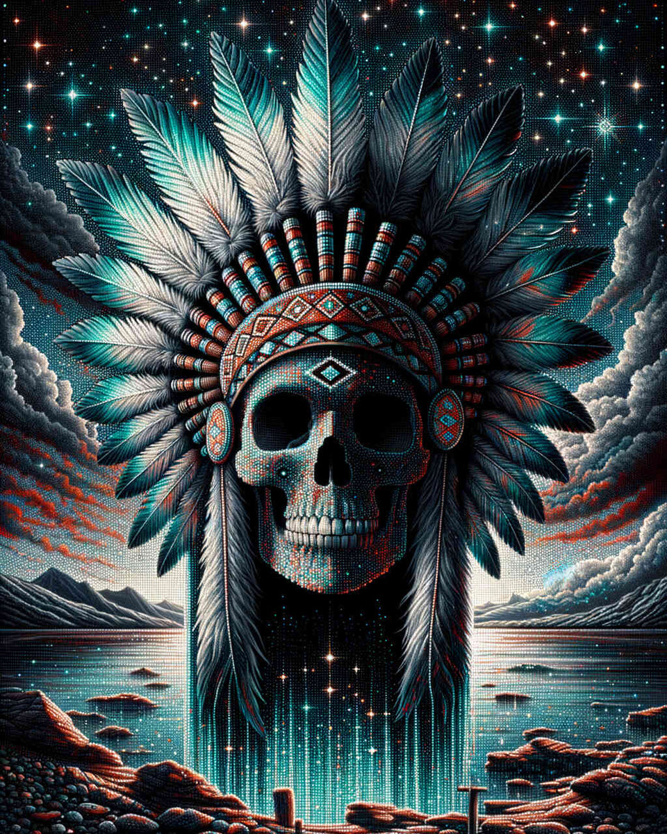 Indian, Skull — Diamond Painting Kit design