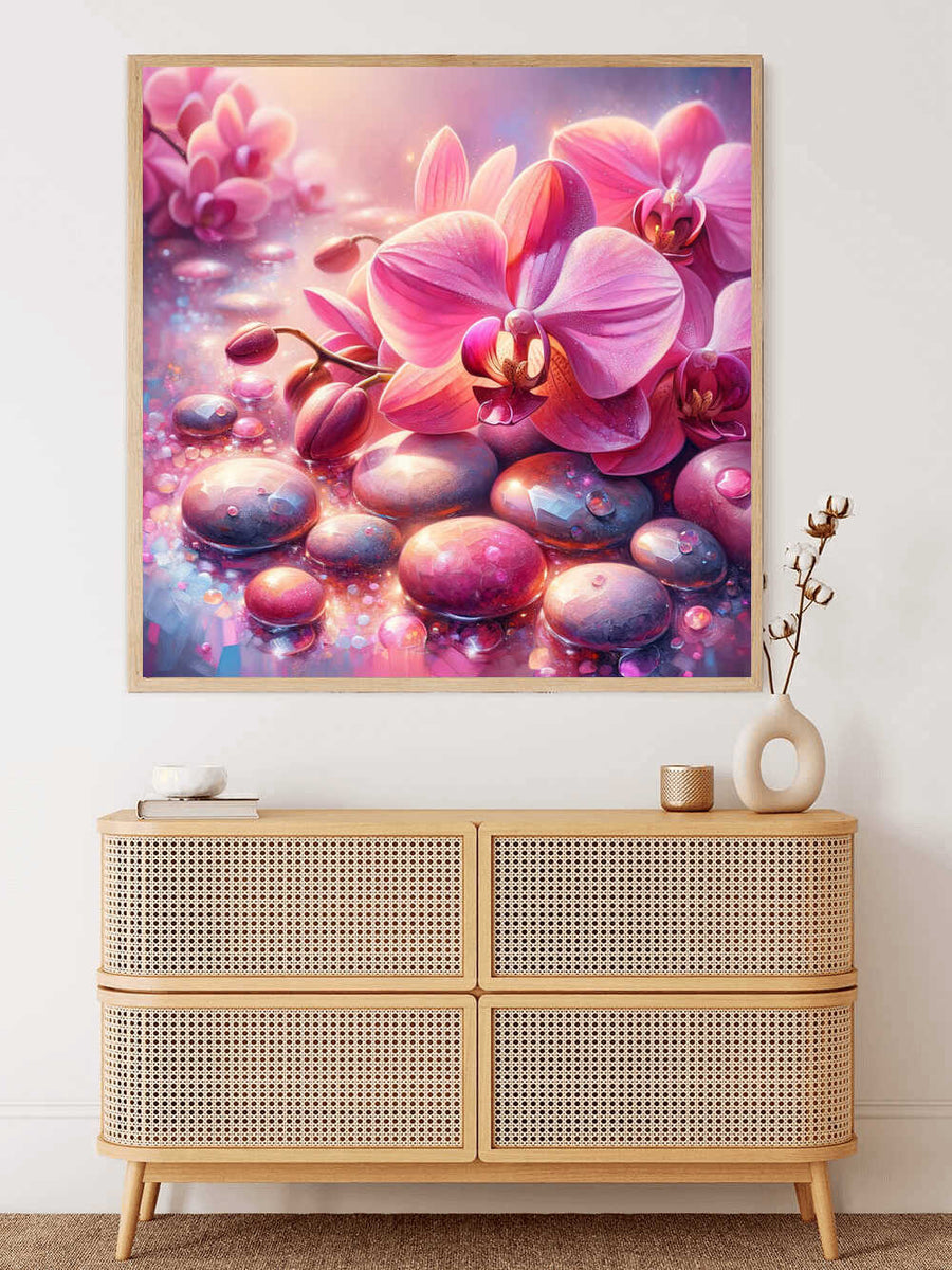 Pink Orchid Stones — Diamond Painting Kit, product view 2