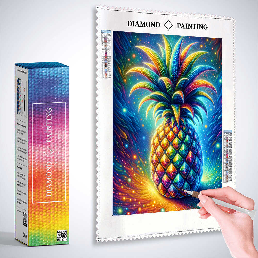 Colorful Pineapple — Diamond Painting Kit, product view 2