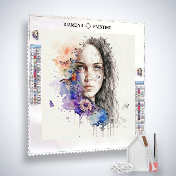 Gentle women's eyes — Diamond Painting Kit, product view 2