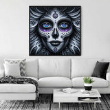 Los Muertos, black and white and purple — Diamond Painting Kit, product view 2