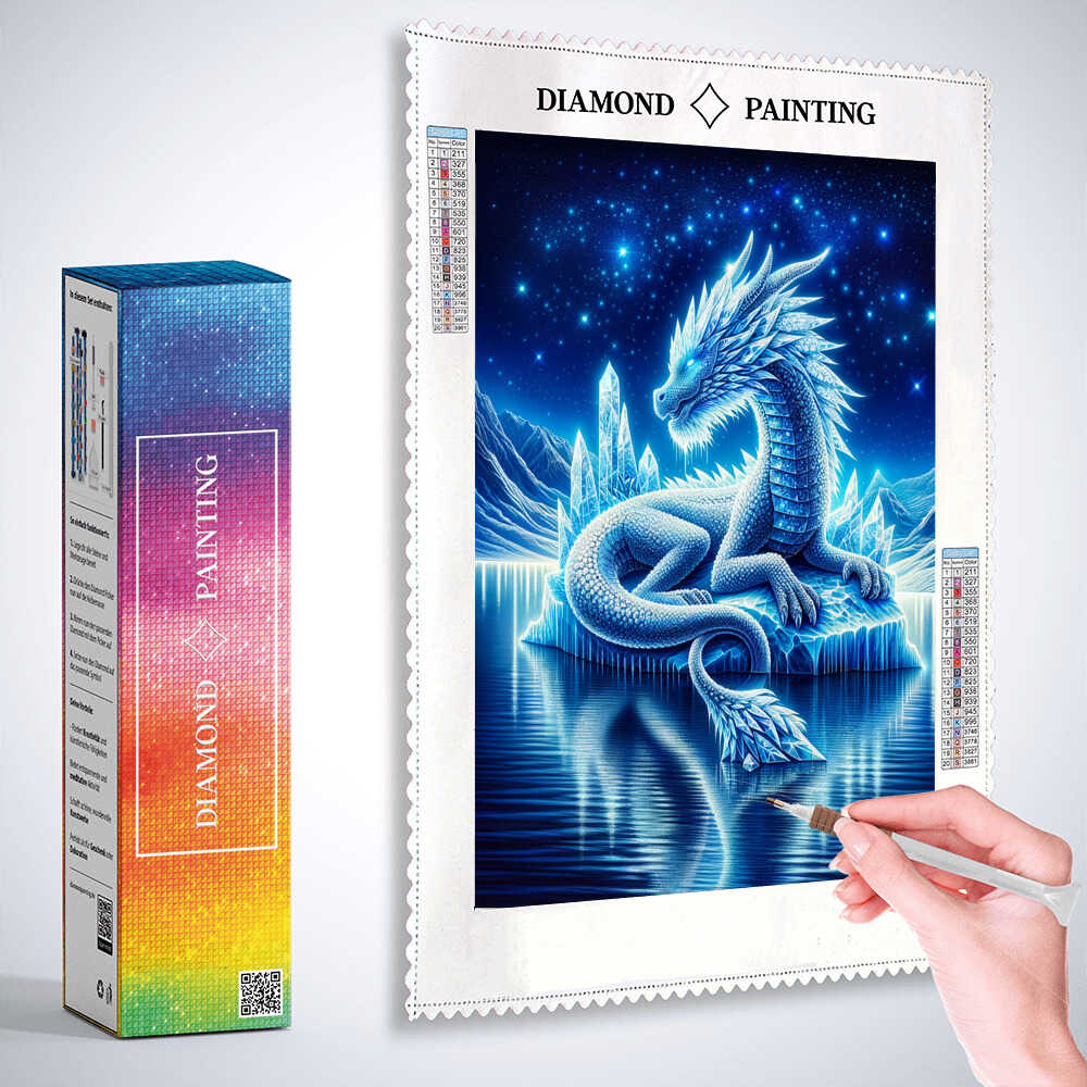 Ice dragon — Diamond Painting Kit, product view 3
