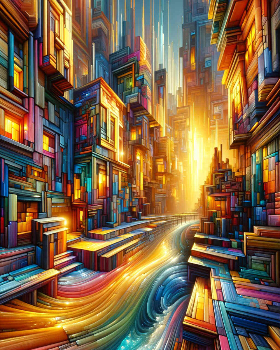 Crooked abstract city — Diamond Painting Kit design