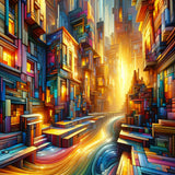 Crooked abstract city — Diamond Painting Kit design