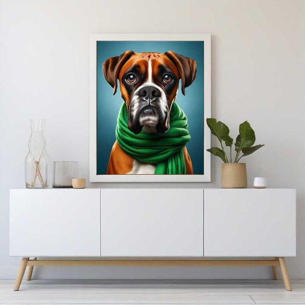 Boxer with scarf — Diamond Painting Kit, product view 2