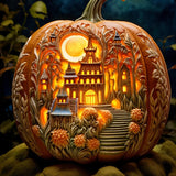 Halloween, lighted pumpkin — Diamond Painting Kit design