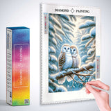 Pair of owls on a fir branch — Diamond Painting Kit, product view 2