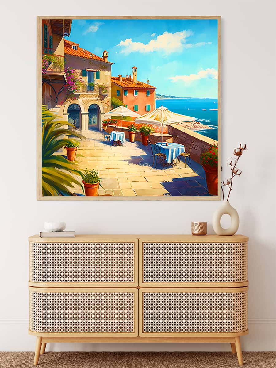 Terrace by the sea — Diamond Painting Kit, product view 3