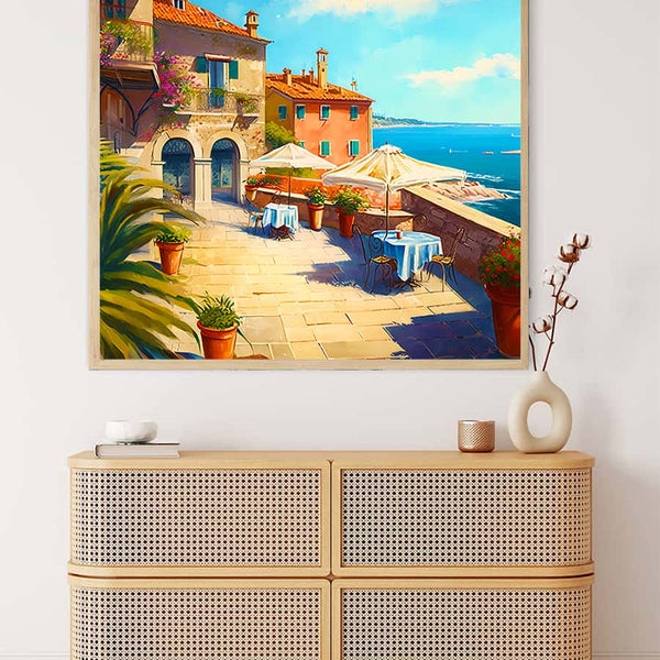 Terrace by the sea — Diamond Painting Kit, product view 3