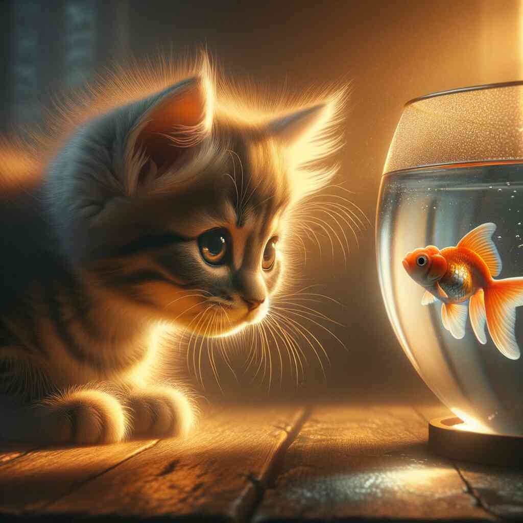 Cat Goldfish — Diamond Painting Kit design