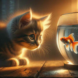 Cat Goldfish — Diamond Painting Kit design