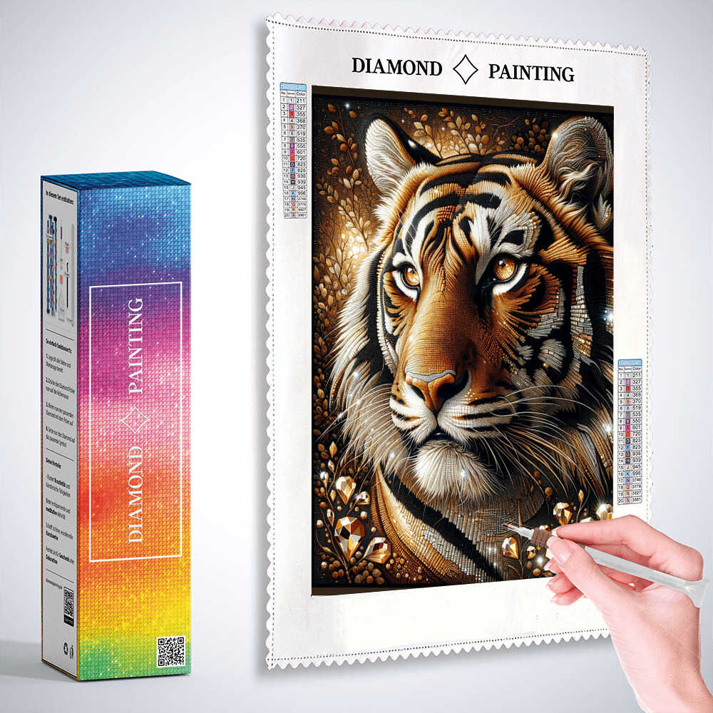 Impressive tiger — Diamond Painting Kit, product view 3