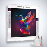 Flying Hummingbird Colored — AB Diamond Painting Kit, product view 2
