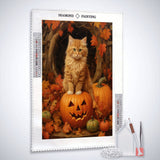 Cat in Pumpkin, Halloween — Diamond Painting Kit, product view 2