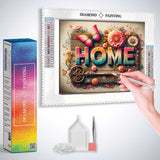 Home, Wood and Key — Diamond Painting Kit, product view 3