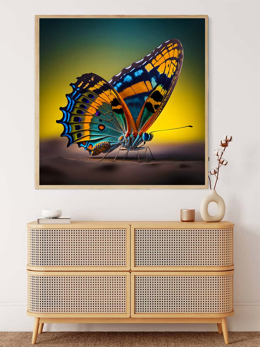 Butterfly on branch — AB Diamond Painting Kit, product view 3
