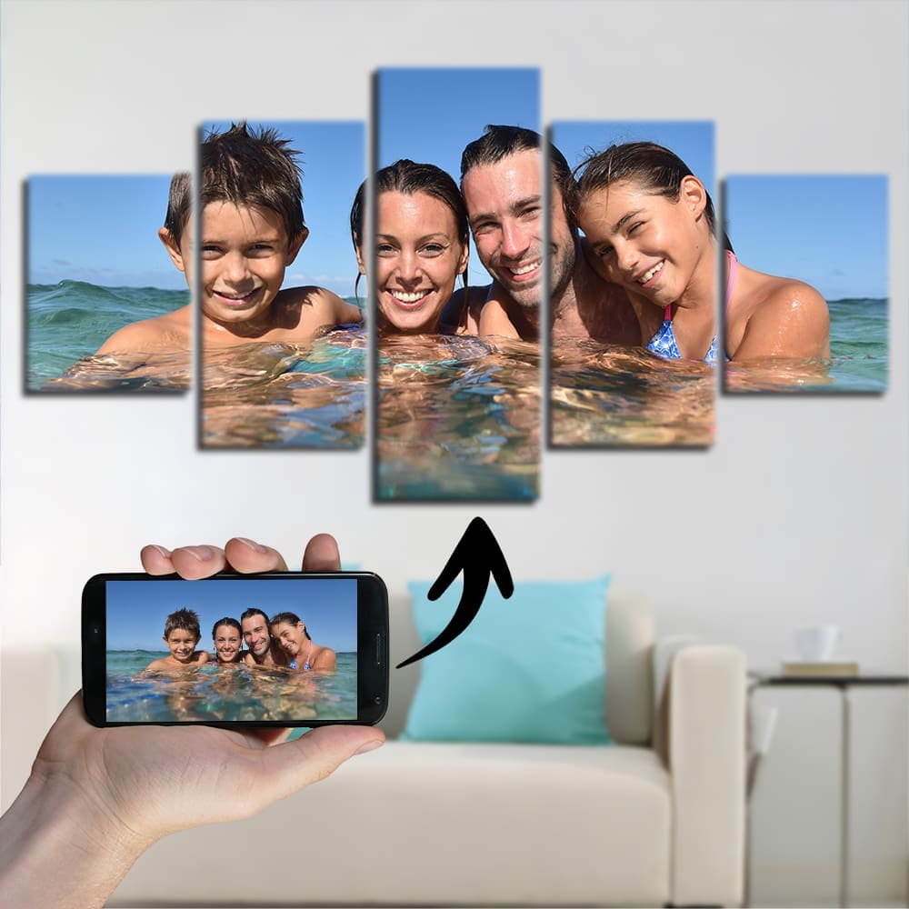 Your Photo in Five Panels — Custom Photo Diamond Painting Kit, product view 2