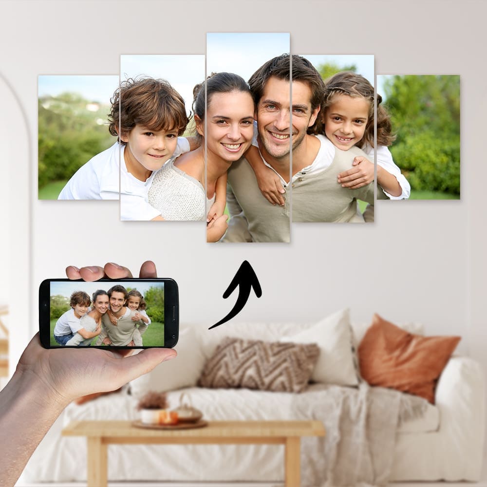 Your Photo in Five Panels — Custom Photo Diamond Painting Kit design