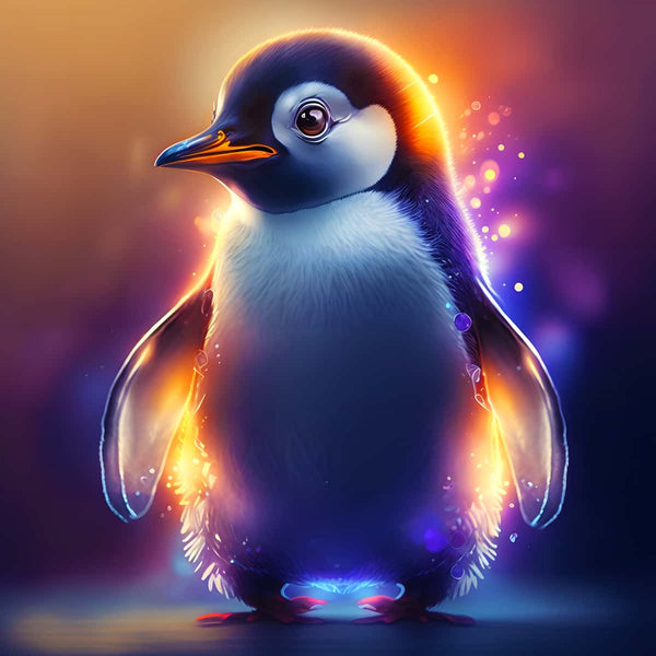 Luminous Penguin — AB Diamond Painting Kit design