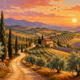 Tuscany in Golden Light — Diamond Painting Kit design