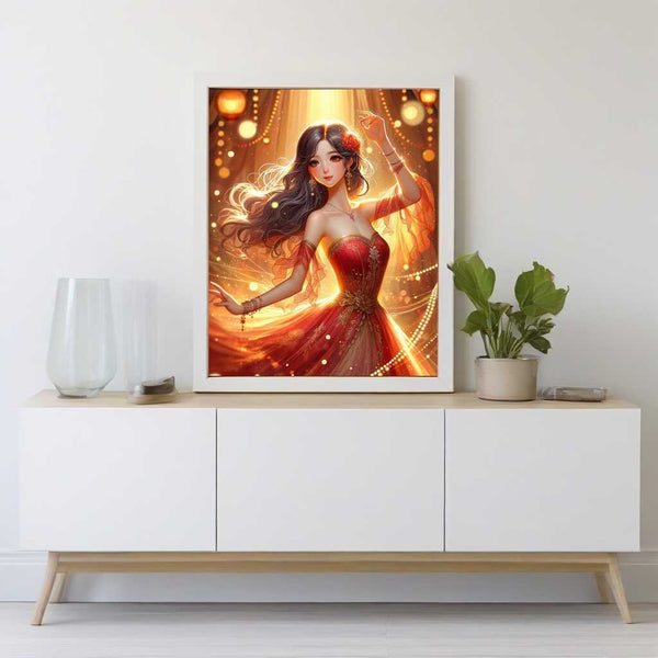 Girl dancing — Diamond Painting Kit, product view 2