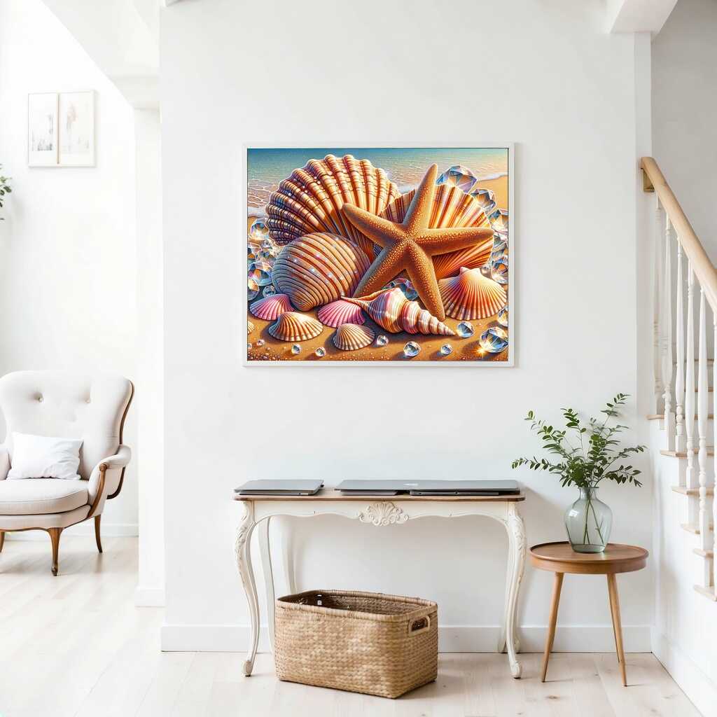 Starfish and Seashell — Diamond Painting Kit, product view 2