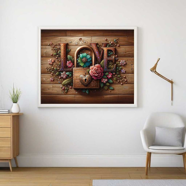 Love in Wood Tones — Diamond Painting Kit, product view 2