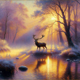Deer at Dawn — Diamond Painting Kit design