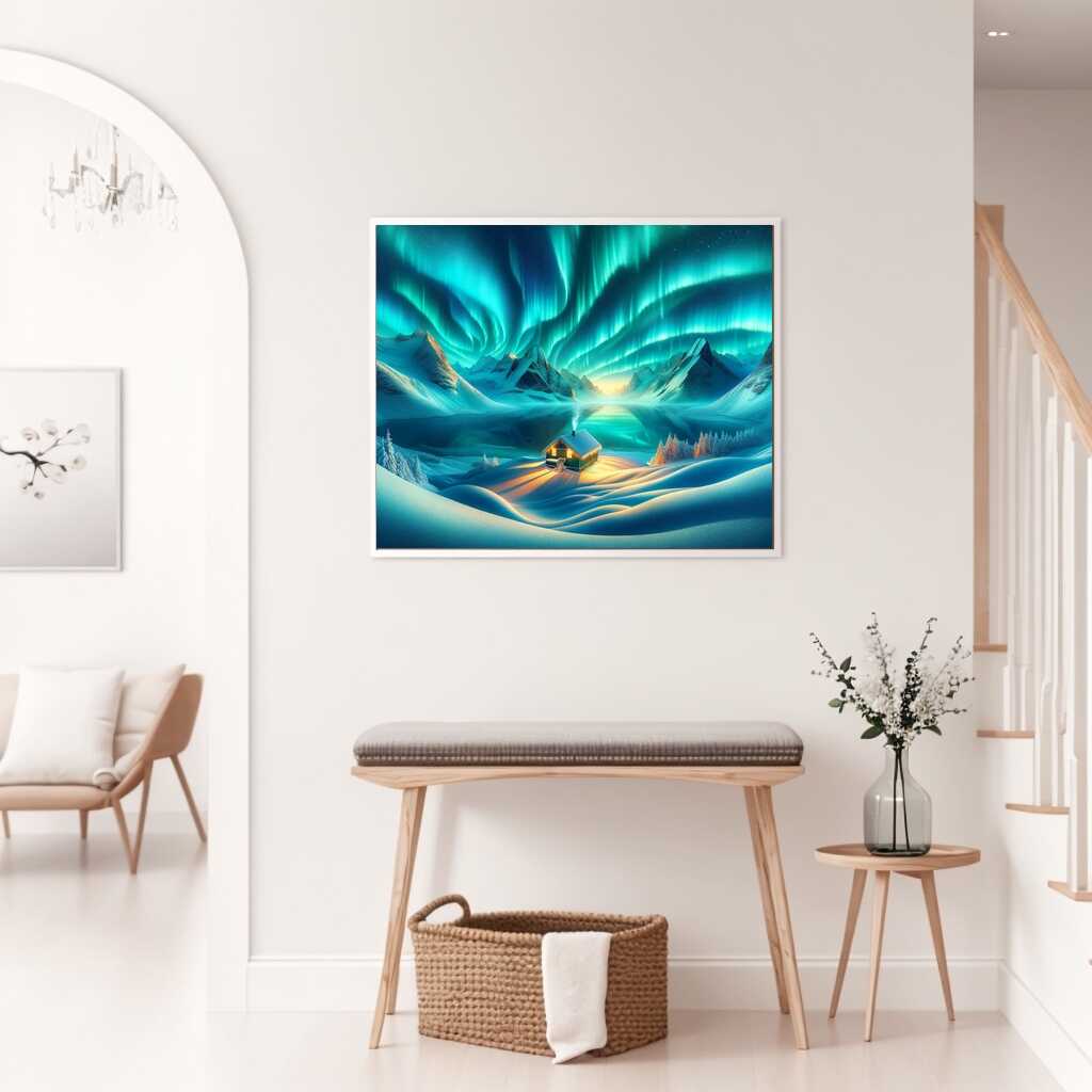 Green Aurora above the Mountain — Diamond Painting Kit, product view 2